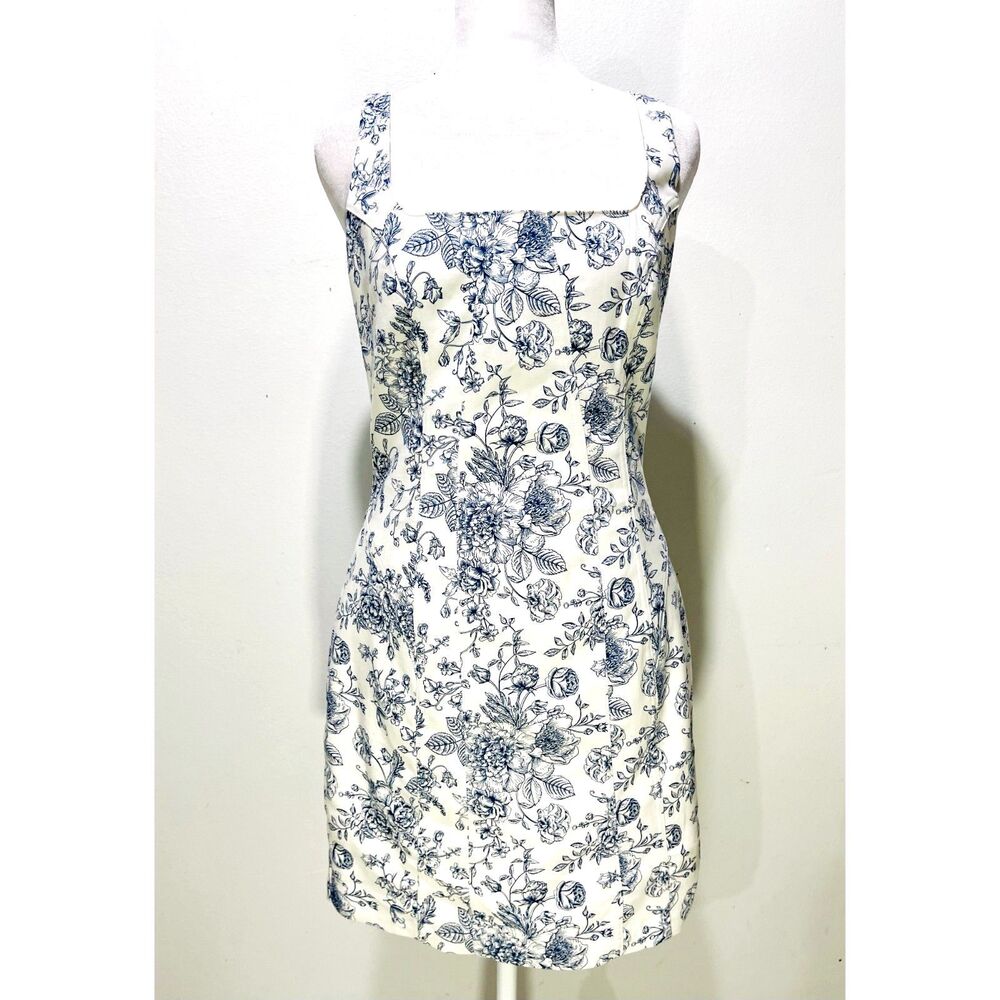 NWT Christian Lacroix dress floral novelty romantic french style blue women's 4